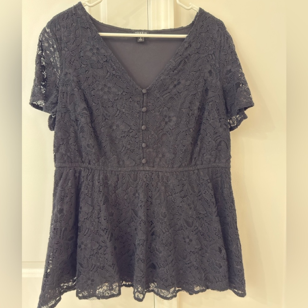 Torrid Black Lace Top